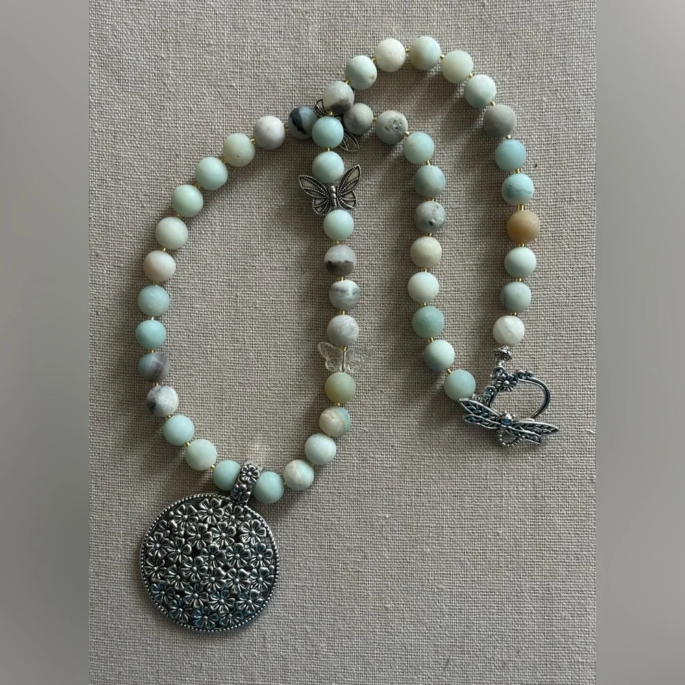 26-1/2 inch Amazonite bead necklace NWOT - Picture 5 of 13